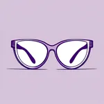 oversized purple cat's eye glasses image